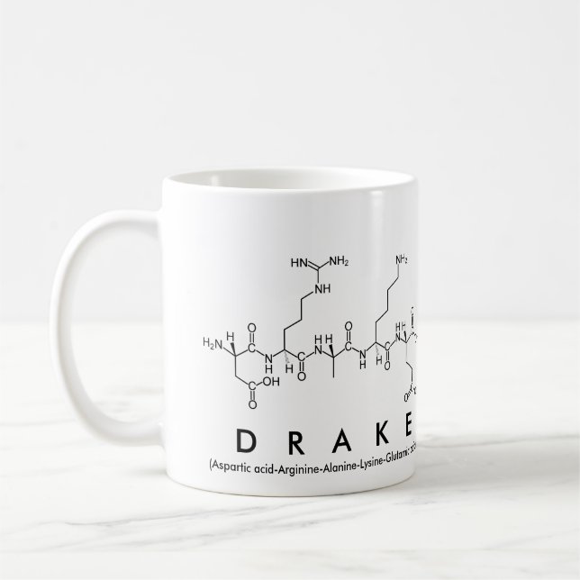 Drake-Peptidnamen-Tasse Kaffeetasse (Links)