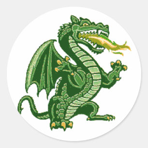 Draken Green Runder Aufkleber