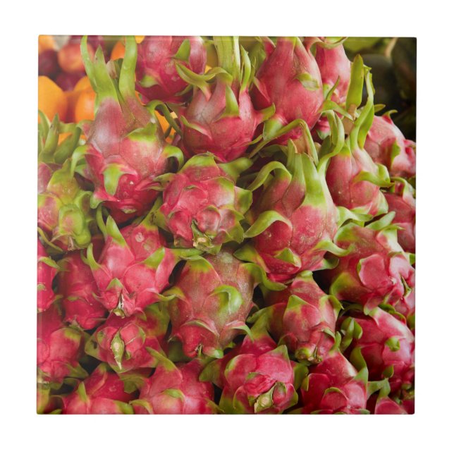 Drakonfrucht | Can Duoc Markt Fliese (Vorderseite)