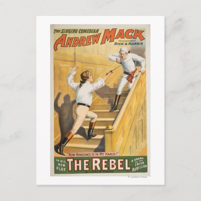 Drama der irischen Rebellion "The Rebel" - Fencing Postkarte (Vorderseite)