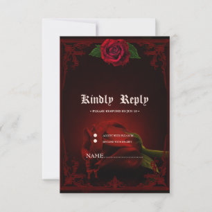 Drama der Liebe, die gotische Rose der Erinnerung. RSVP Karte