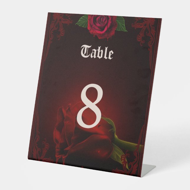 Drama der Liebe, die gotische Rose der Erinnerung. Sockelschild (Vorderseite)