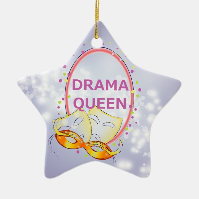 Drama-Königin spielt Theater-Masken die Hauptrolle Keramikornament (Vorne)