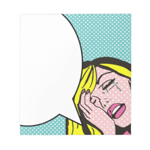 Drama-Königin-Sprache-Blasen-Pop-Kunst-Notizblock Notizblock