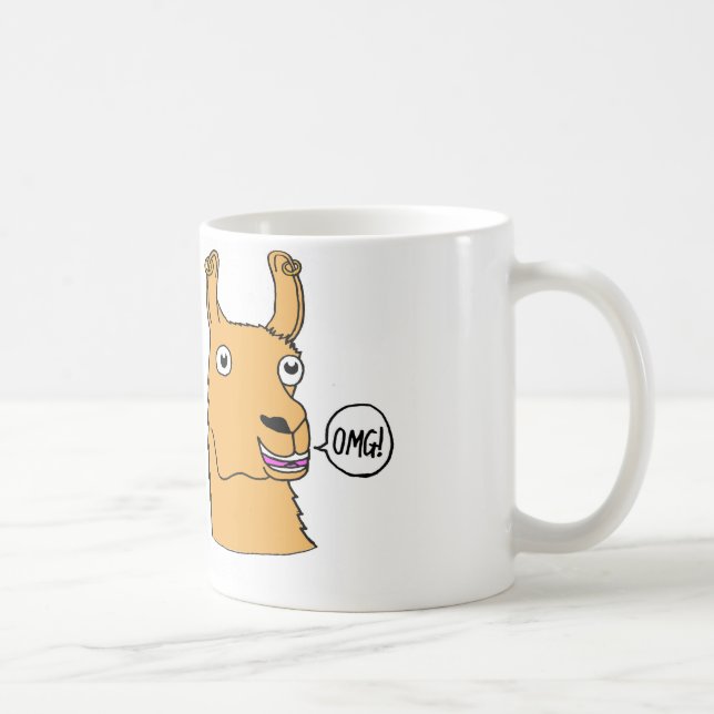 Drama-Lama-Tasse Hand-gezeichneter niedlicher Kaffeetasse (Rechts)