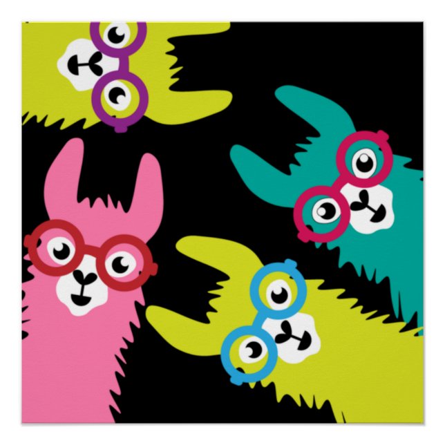 Drama Llama Colorful Camelid Poster (Vorderseite)