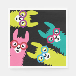 Drama Llama Colorful Camelid Serviette