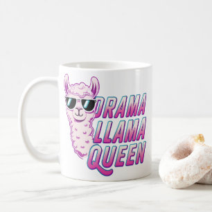 Drama Llama Queen Niedlich Llama mit Sonnenbrille  Kaffeetasse