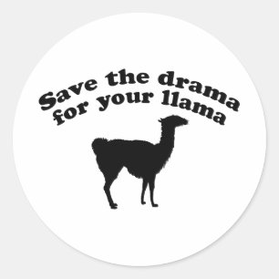 Drama Llama Runder Aufkleber