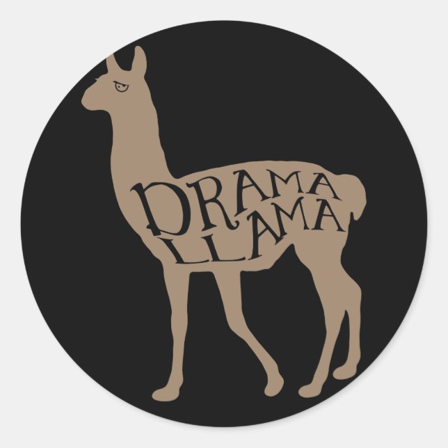 Drama Llama Runder Aufkleber (Vorderseite)
