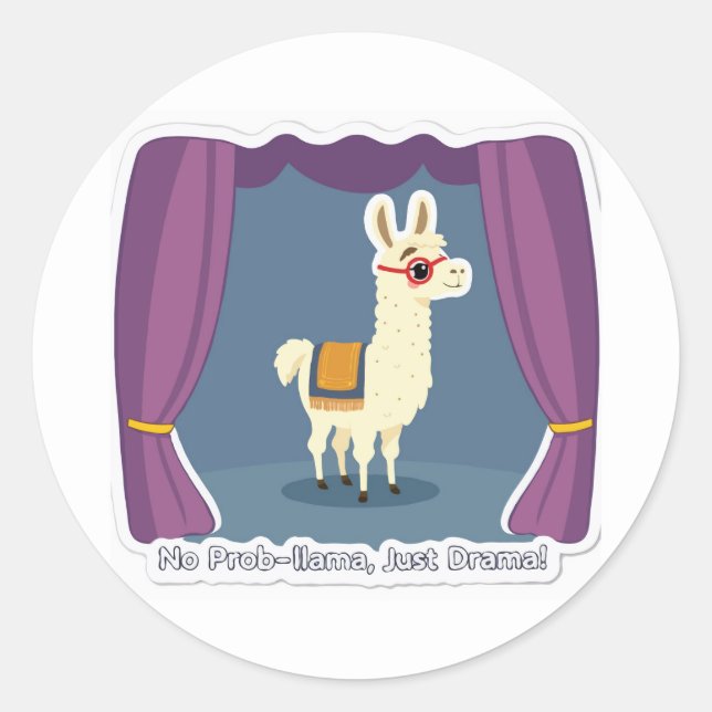 Drama Llama Sticker - Kein Prob-Llama, nur Drama! (Vorderseite)