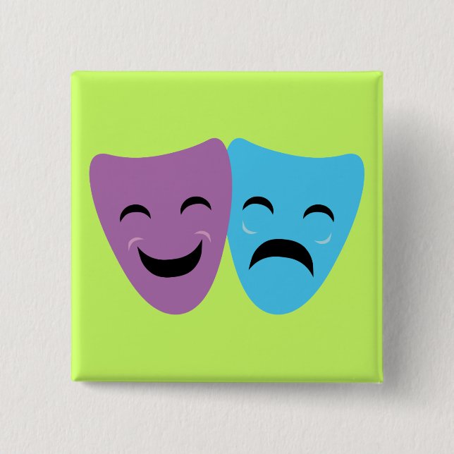 Drama-Masken Button (Vorderseite)