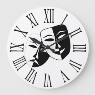 DRAMA MASKIERT RÖMISCHE ZIFFERN-UHR GROßE WANDUHR