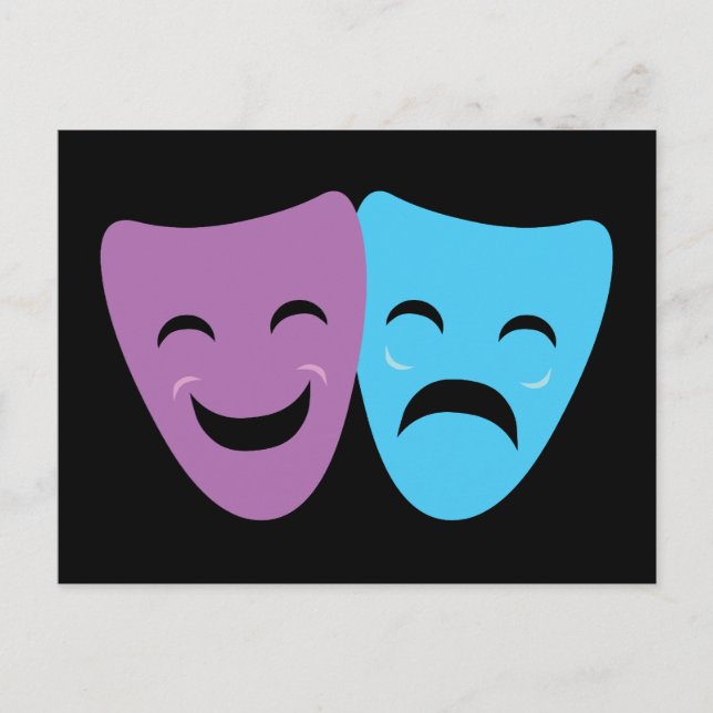Drama Masks Postkarte (Vorderseite)