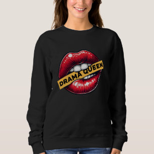 Drama Queen Bold Lip Graphic Verführerisch Lip Des Sweatshirt