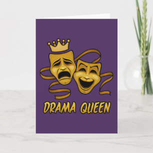 Drama Queen Comedy and Tragedy Gold Theater Maske Karte