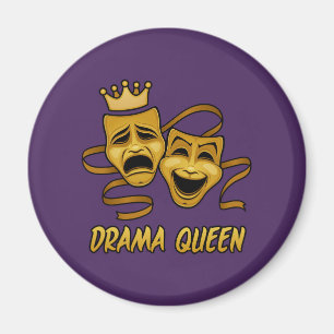 Drama Queen Comedy and Tragedy Gold Theater Maske Magnet
