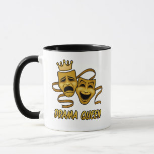 Drama Queen Comedy and Tragedy Gold Theater Maske Tasse