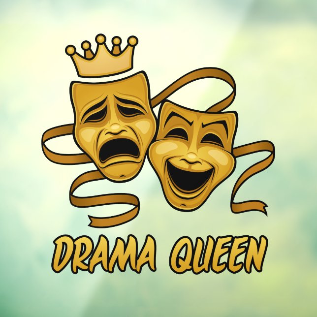 Drama Queen Comedy and Tragedy Gold Theater Masken Fensteraufkleber (Blatt 3)