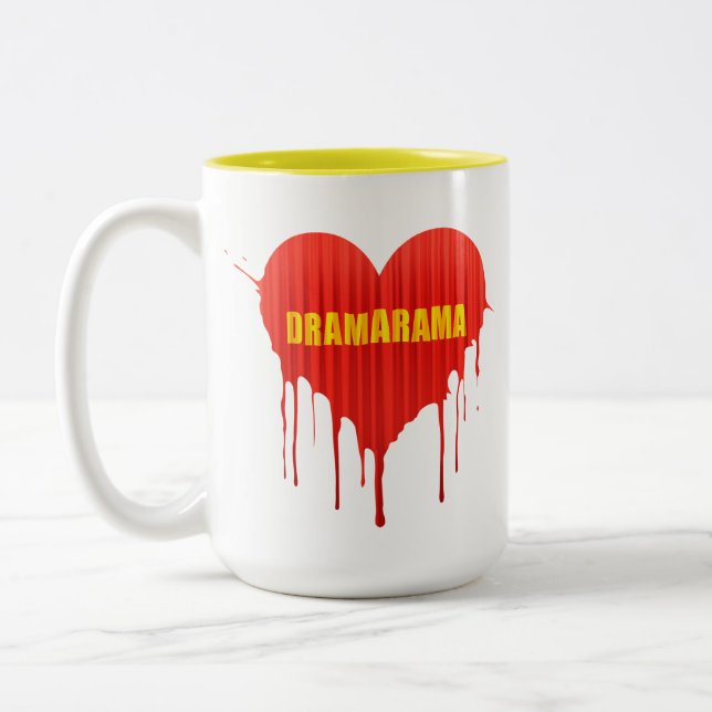 Drama Queen Dramarama bleeding heart Zweifarbige Tasse (Links)