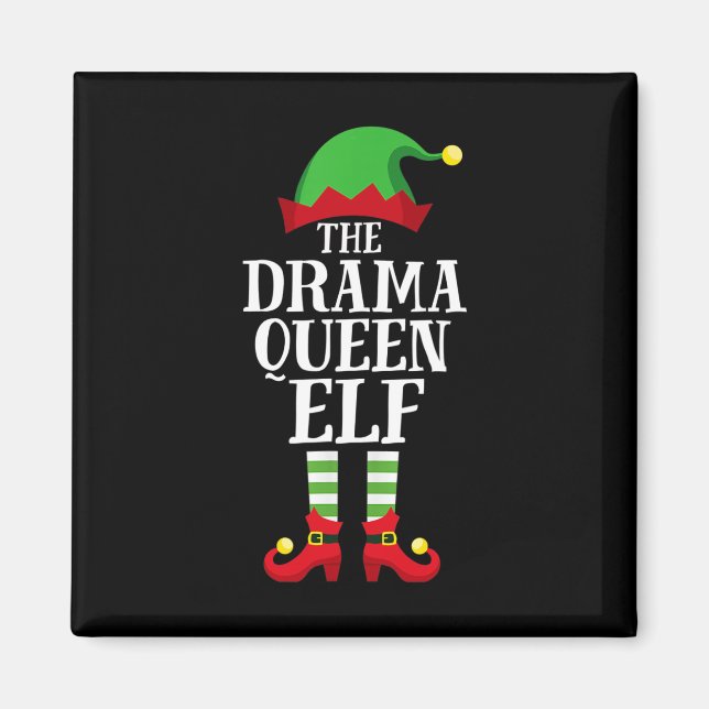 Drama Queen Elf Matching Family Group Christmas Pa Magnet (Vorne)