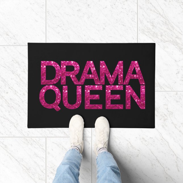 Drama Queen Hot Pink Glitzer Fußmatte (Indoor)