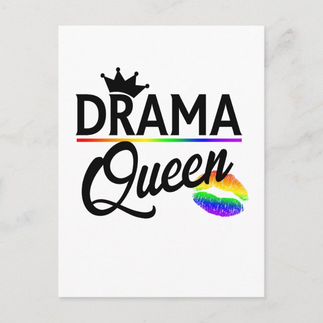 Drama Queen | LGBTQ Pride Postkarte (Vorderseite)