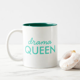 Drama Queen | Modernes, trendy Aqua Green Cooles Z Zweifarbige Tasse