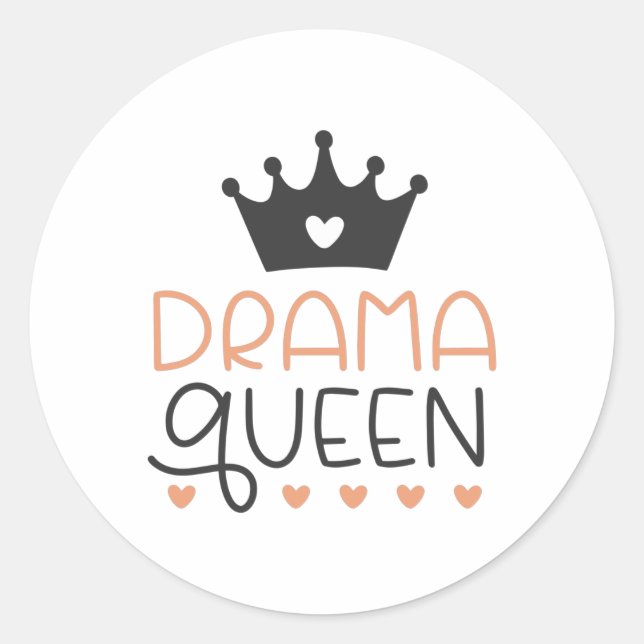 Drama Queen Runder Aufkleber (Vorderseite)