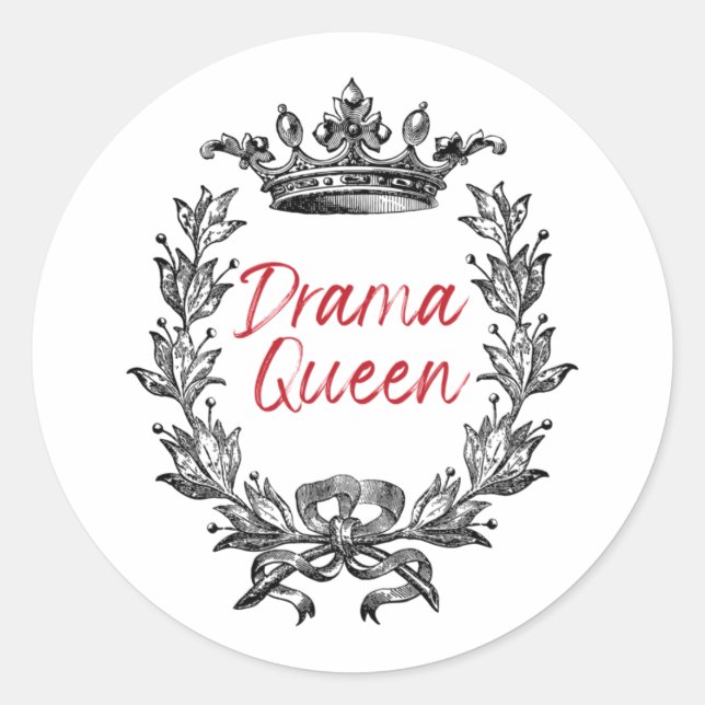 Drama Queen Runder Aufkleber (Vorderseite)