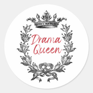 Drama Queen Runder Aufkleber