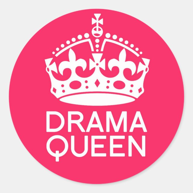 Drama Queen Runder Aufkleber (Vorderseite)
