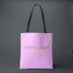 Drama Queen Tasche<br><div class="desc">This design is a playful, minimalist graphic featuring a "Drama Queen" theme with a hand-drawn, whimsical aesthetic. The design leans heavily into a "Soft Girl" aesthetic. By using high-contrast colors (yellow against pink) and sketchy line work, it captures a sense of personality and confidence without being overly formal. Perfect gift...</div>