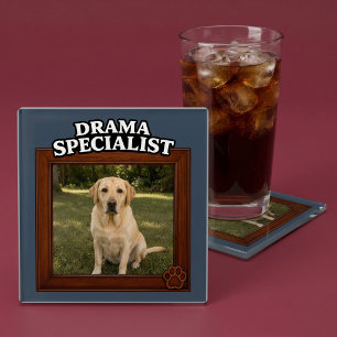 Drama-Spezialist Individuelles lustiges Hunde-Foto Glasuntersetzer