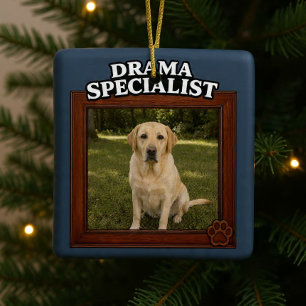 Drama-Spezialist Lustiges benutzerdefiniertes Hund Keramikornament