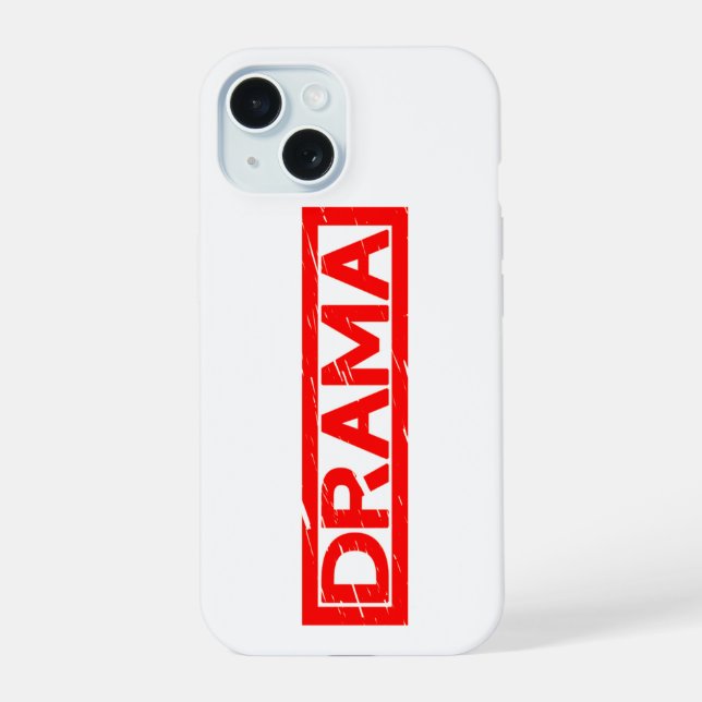 Drama Stempel iPhone 15 Hülle (Rückseite)