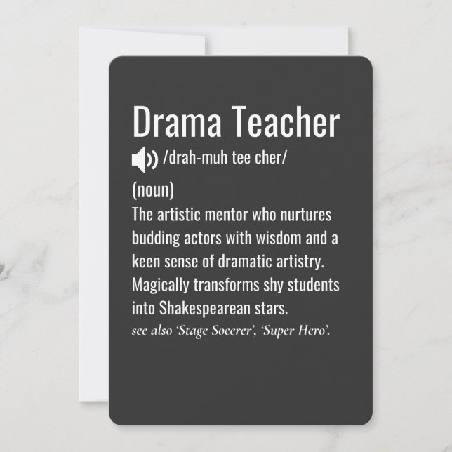 Drama Teacher Feiertagskarte (Vorderseite)