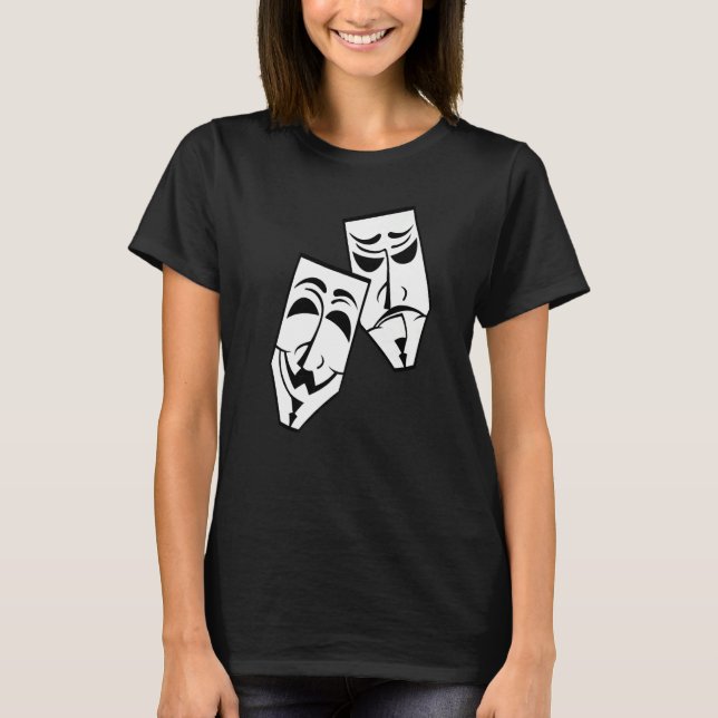 Drama Theater Masken Komödie und Tragödie  1 T-Shirt (Vorderseite)
