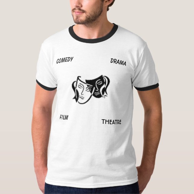 Dramamasken, DRAMA, KOMÖDIE, THEATER, FILM T-Shirt (Vorderseite)