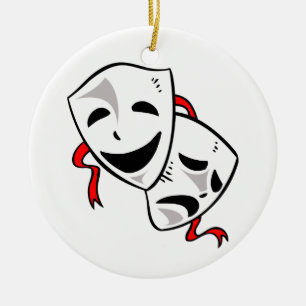 Dramasken Keramik Ornament