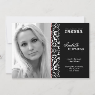 Dramatic Damask 2011 Graduation Faire-part