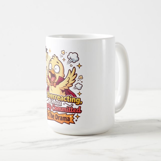 Dramatic Duck Funny Coffee Mug (Devant droit)