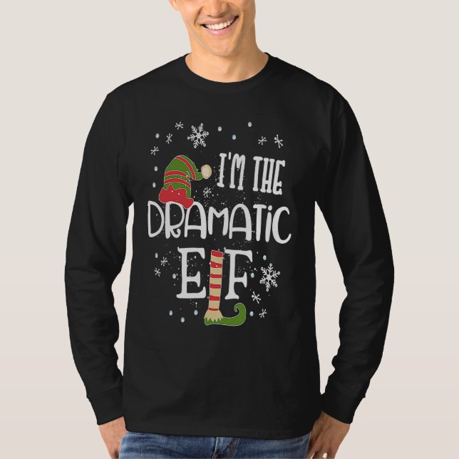 Dramatic Elf Matching Family Group Christmas Outfi T-Shirt (Vorderseite)