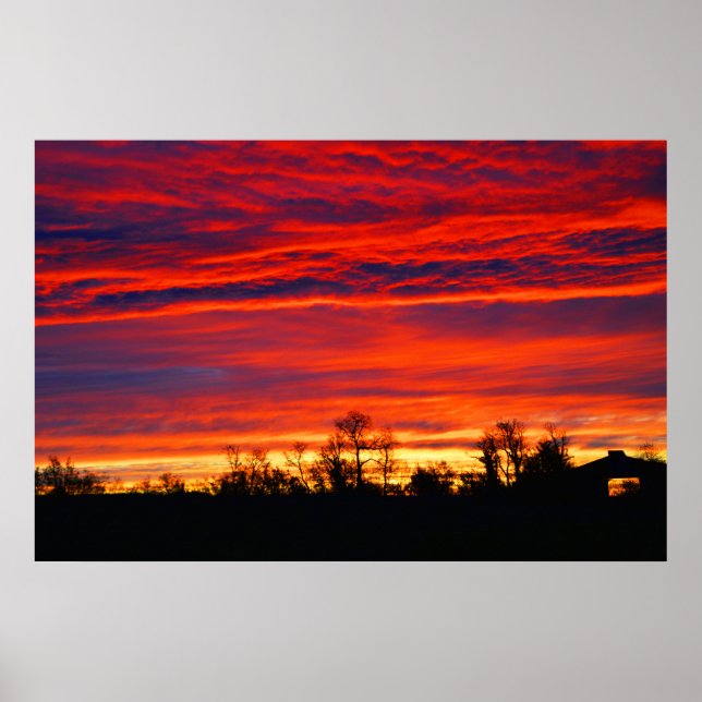 Dramatic sunrise in France Poster (Vorne)
