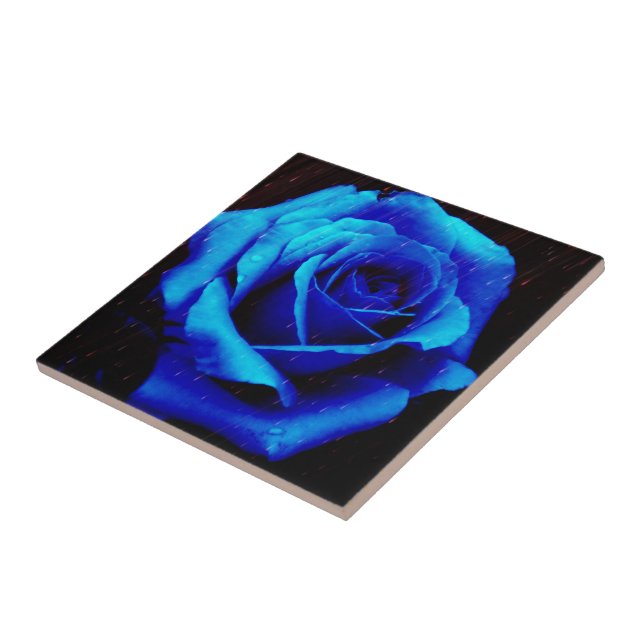 Dramatisch Blaue Rose Fliese (Seite)