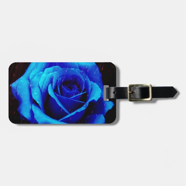 Dramatisch Blaue Rose Gepäckanhänger (Vorderseite horizontal)