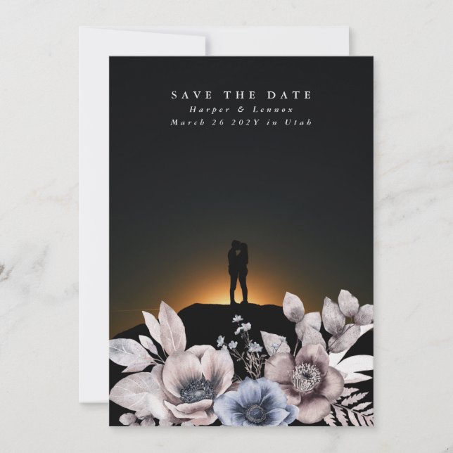 Dramatisch Bohemisch getrocknete Wasserfarben, flo Save The Date (Vorderseite)