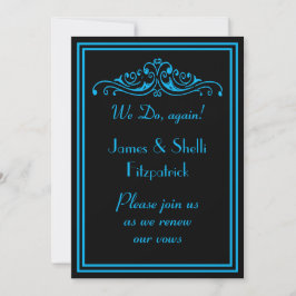 Dramatische Erneuerung der Blue und Black Wedding  Einladung