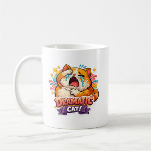 Dramatische Katze lustige weinende Cartoon-Kunstre Kaffeetasse
