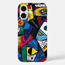 Dramatische kühne Farben Modernes Fun Abstraktes D iPhone 16 Hülle